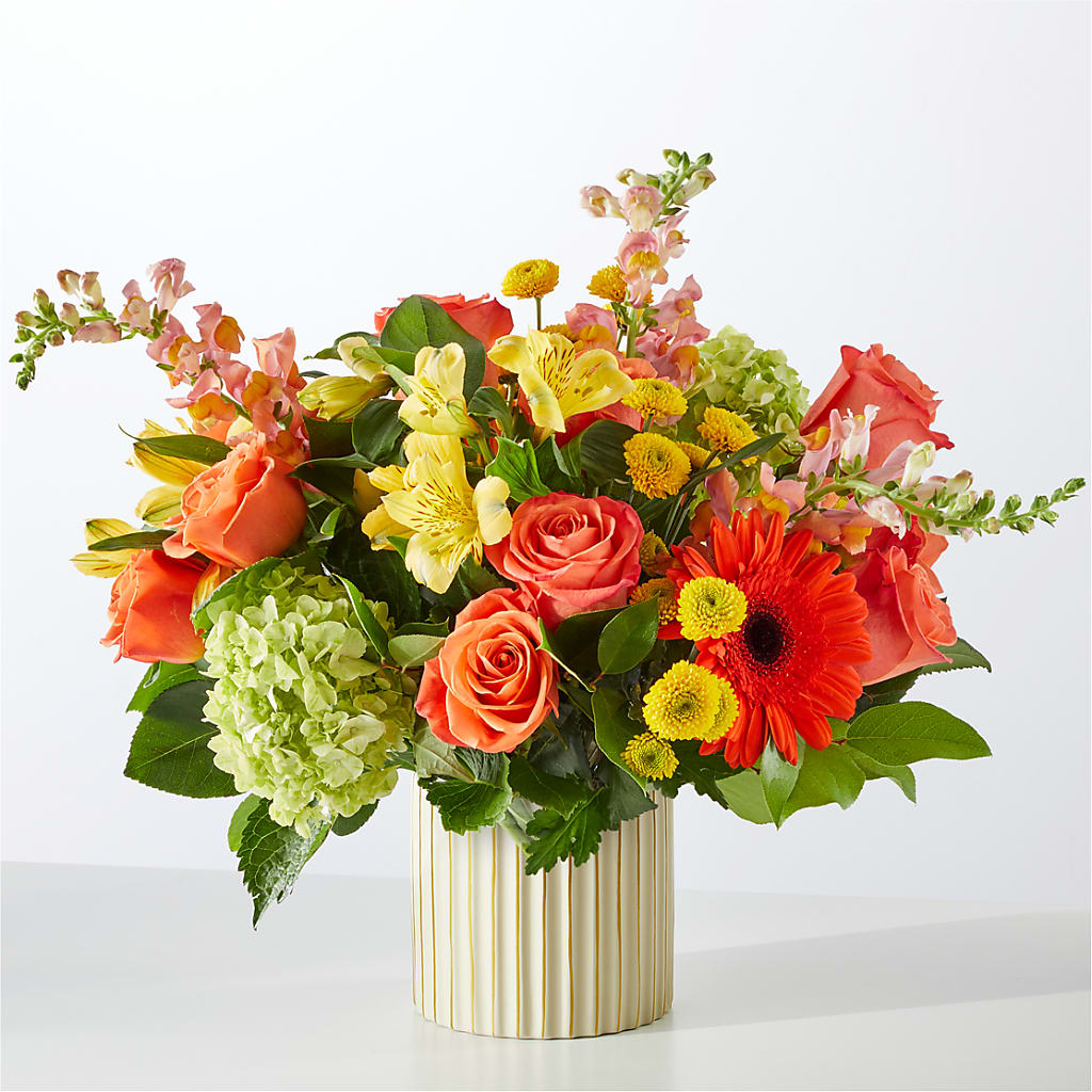 Autumn Sunshine Bouquet with Ivory Vase – ALISA'S UNIQUE DESIGNS, Spencer WV