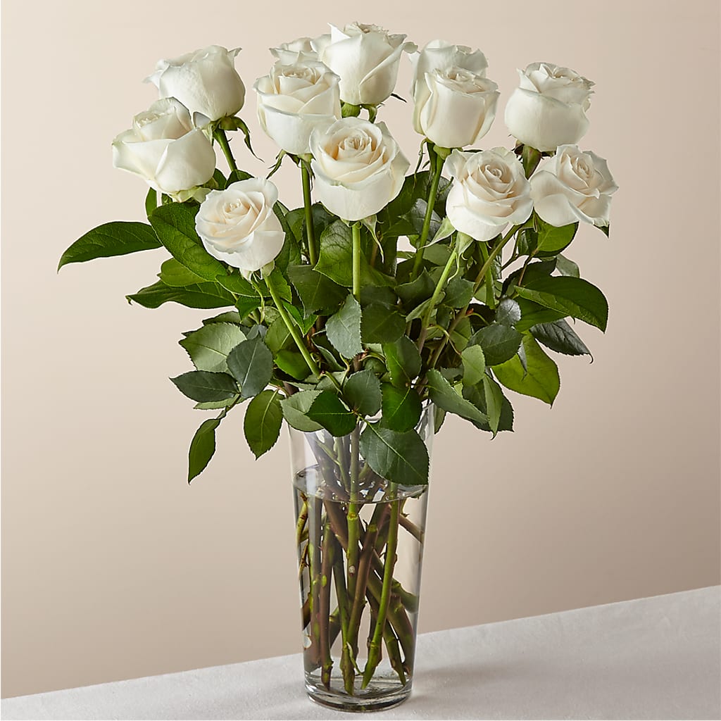 Long Stem White Rose Bouquet – ALISA'S UNIQUE DESIGNS, Spencer WV