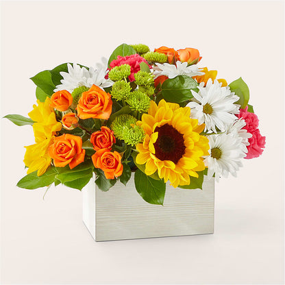 Sun-drenched Blooms Box Bouquet – ALISA'S UNIQUE DESIGNS, Spencer WV