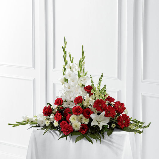 Crimson & White Arrangement – ALISA'S UNIQUE DESIGNS, Spencer WV