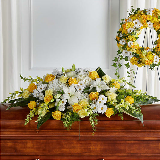 Golden Harmony Casket Spray – ALISA'S UNIQUE DESIGNS, Spencer WV