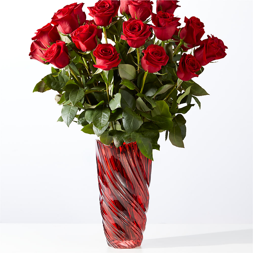 Classic Love Red Rose Bouquet with Luxe Swirl Vase – ALISA'S UNIQUE DESIGNS, Spencer WV