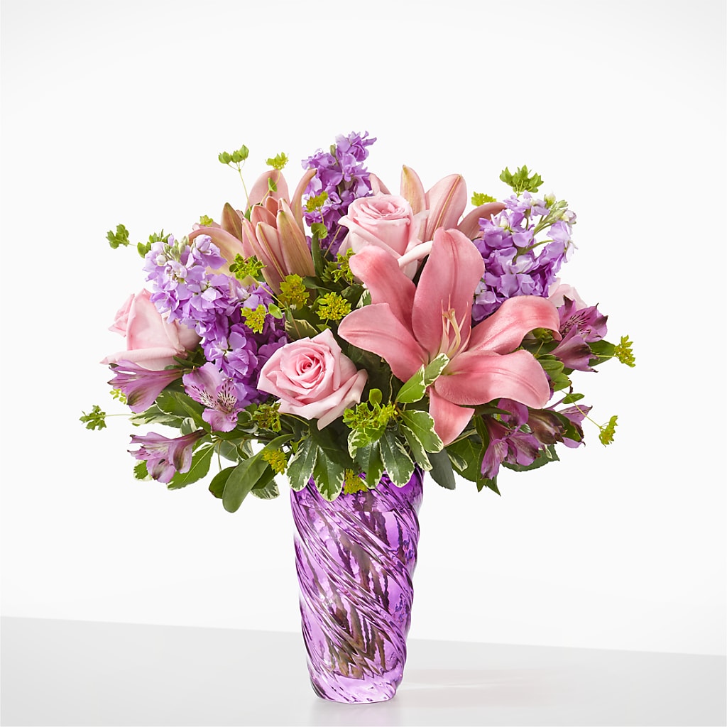 Precious Petals Bouquet with Luxe Swirl Vase – ALISA'S UNIQUE DESIGNS, Spencer WV