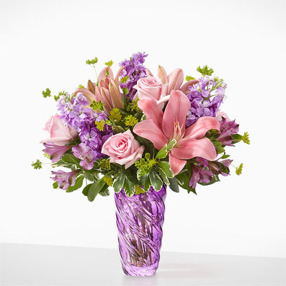 Precious Petals Bouquet with Luxe Swirl Vase – ALISA'S UNIQUE DESIGNS, Spencer WV