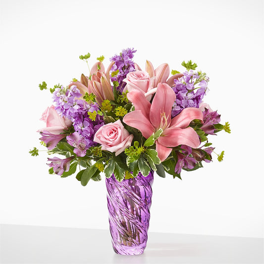 Precious Petals Bouquet with Luxe Swirl Vase – ALISA'S UNIQUE DESIGNS, Spencer WV