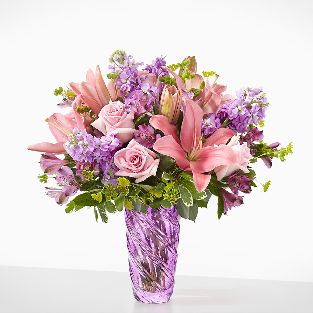Precious Petals Bouquet with Luxe Swirl Vase – ALISA'S UNIQUE DESIGNS, Spencer WV