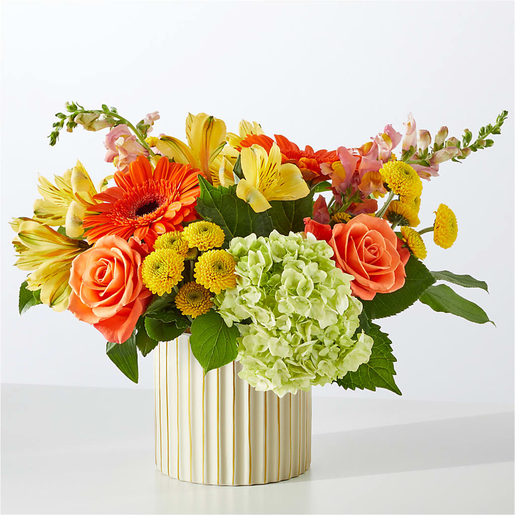 Autumn Sunshine Bouquet with Ivory Vase – ALISA'S UNIQUE DESIGNS, Spencer WV