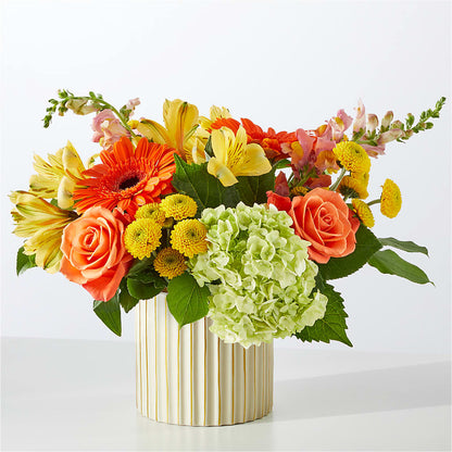 Autumn Sunshine Bouquet with Ivory Vase – ALISA'S UNIQUE DESIGNS, Spencer WV