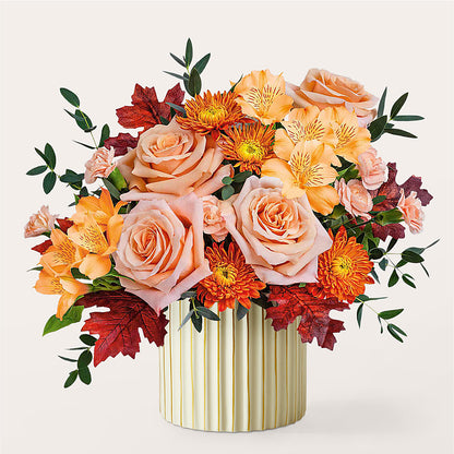 Spiced Latte Bouquet with Ivory Vase – ALISA'S UNIQUE DESIGNS, Spencer WV