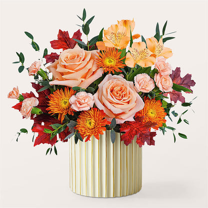 Spiced Latte Bouquet with Ivory Vase – ALISA'S UNIQUE DESIGNS, Spencer WV