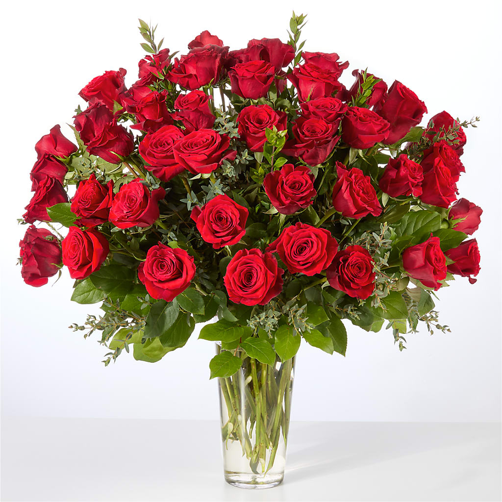Forever Yours Fifty Stem Red Rose Bouquet – ALISA'S UNIQUE DESIGNS, Spencer WV