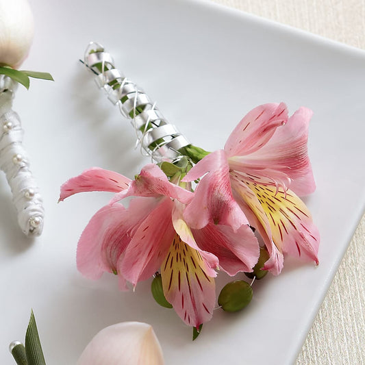 Pink Peruvian Lily Boutonniere – ALISA'S UNIQUE DESIGNS, Spencer WV