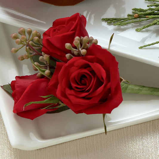 Red Spray Rose Boutonniere – ALISA'S UNIQUE DESIGNS, Spencer WV
