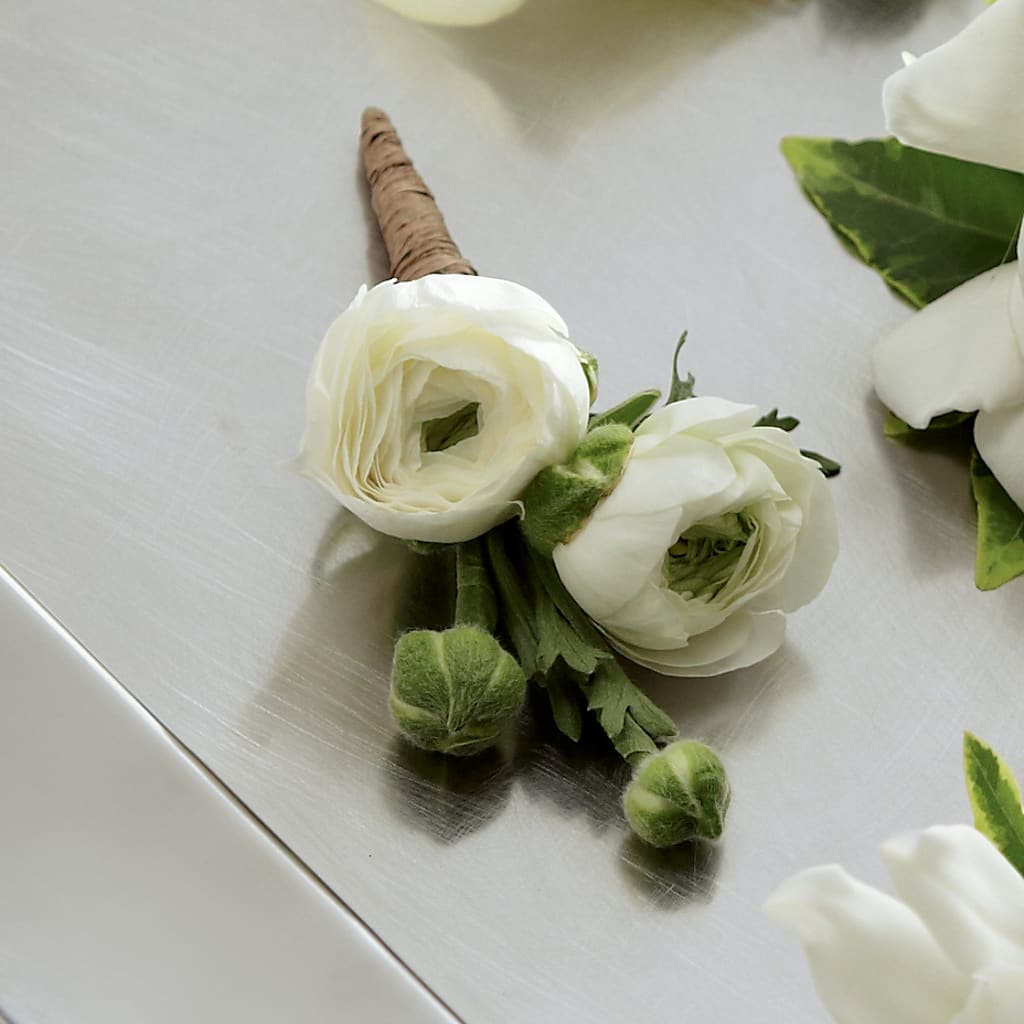 White Ranunculus Boutonniere – ALISA'S UNIQUE DESIGNS, Spencer WV